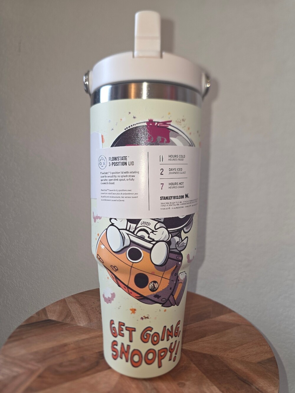 Stanley Get Going Snoopy! Buttercream Yellow, Quencher H2.0 Tumbler, 30 Oz.